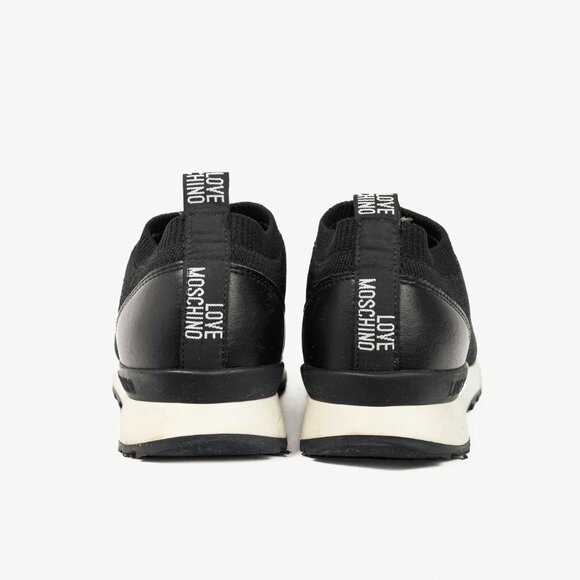 Love Moschino Black Love & Peace Slip-On Knit Sneakers - Picture 4 of 12
